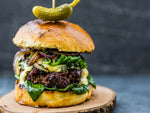 Ostrich quarter pounder burgers